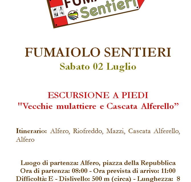 Vecchie mulattiere e Cascata Alferello