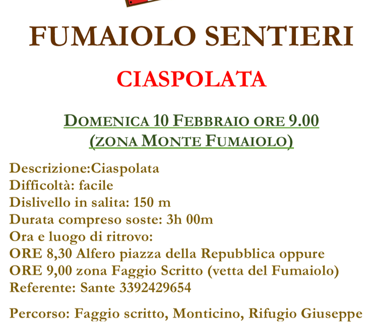 Comunicazione IMPORTANTE Ciaspolate Weekend del 09/10 febbraio 2019